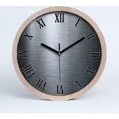 Tulup Holzuhr 20fi cm wanduhr - schwarze Spitzen - Metall-Hintergrund