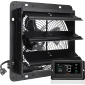 Vevor Abluftventilator, 254 mm, Temperatur-Feuchtigkeitsregler, EC-Motor, 843 CFM, Wandlüfter mit Geschwindigkeitsregelung zur Wandmontage, Belüftung und Kühlung für Gewächshäuser, Garagen, Schuppen