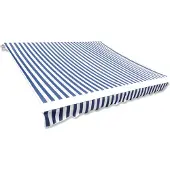 The Living Store Markisenbespannung Canvas Blau & Weiß 350x250 cm