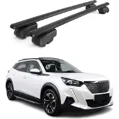 Omtec Dachträger Gepäckträger für Peugeot 2008 II 2019-2021 ABE Aluminium Schwarz