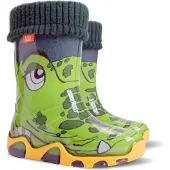 Demar Kinder Bunte Gummistiefel Kinderschuhe Regenschuhe mit Einlage Krokodil Gefüttert 34/35