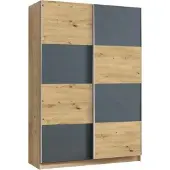 Masseno Schiebetürenschrank ALFIERI 149,5/195/59cm 2-türig Schlafzimmer Schrank Kleiderschrank Grau