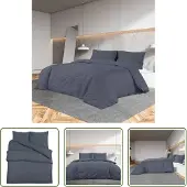 The Living Store Bettwäsche-Set Anthrazit 260x240 cm Leichte Mikrofaser