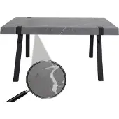 Mendler Esstisch HWC-L54, Tisch Küchentisch Esszimmertisch, Industrial Metall 150x90cm Marmor-Optik grau