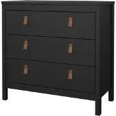 Ebuy24 Madrid Kommode 3 Schubladen schwarz matt.
