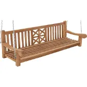 CLP Schaukelbank Farm I Gartenschaukel aus Teakholz I Holzschaukel wetterfest und massiv I mit Befestigungsmaterial, Farbe: teak, Größe: 200 cm