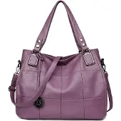 Sonstiges Damen Hobo Schultertasche aus Kunstleder mit Stickerei in Lila