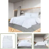 The Living Store Bettwäsche-Set Weiß 200x220 cm Leichte Mikrofaser