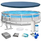 Intex 26722NP, 12706 l, Gerahmter Pool, Kind & Erwachsener, Leiter, Blau, Grau