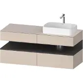 Duravit Waschtischunterschrank Qatego 140x55x60cm, gra m/ta m, Pl, Beck. re