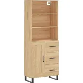 Syfax Highboard Sonoma-Eiche 69,5x34x180 cm Holzwerkstoff