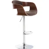 CLP Barhocker KINGSTON mit Stoffbezug und hochwertiger Polsterung I Höhenverstellbarer Barstuhl mit robustem Metallgestell, Farbe: walnuss/braun