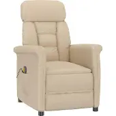 Syfax Massagesessel Creme 96,5 x 70,5 x 95 cm Mikrofaser