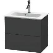 Duravit L-Cube Waschtischunterbau wandhängend, Compact, 2 Schubkästen, 620x550x391mm, LC625604949, Farbe: Graphit Matt Dekor