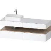 Duravit Collection One Konsolenwaschtischunterbau, 2 Auszüge, 2 Schubkästen, Ausschnitt links, 1600x550x600mm, Nische Eiche Mamoriert, QA4777055180000, Farbe: Weiß Matt