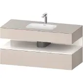 Duravit Collection One Einbauwaschtisch mit Konsolenwaschtischunterbau, 1200x550x600mm, Nische Weiß hochglänzend, QA4787022910010, Farbe: Taupe Matt/mit Nischenbeleuchtung
