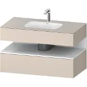 Duravit Collection One Einbauwaschtisch mit Konsolenwaschtischunterbau, 1000x550x600mm, Nische Weiß Matt, QA4786018830000, Farbe: taupe supermatt