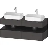 Duravit Waschtischunterschrank Qatego 140x55x60cm, E sw/gra m, Pl, B beids.