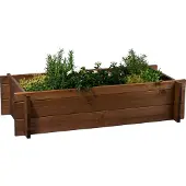 Dobar Steck-Hochbeet Massivholz Gr. M., Dunkelbraun 117x58,5x27,5 cm