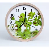 Tulup Holzuhr 20fi cm wanduhr - Orchidee Blumen