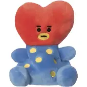 Aurora , 61506, BT21 TATA Palm Pal, 13cm, Eco-Friendly Plüschtier, Rot & Blau
