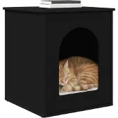 vidaXL Katzenhaus Schwarz 53 x 52 x 62 cm Holzwerkstoff