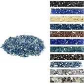 Vevor Feuerglas, 4,5 kg, Glassteine, 12,7 mm reflektierende Feuerstellen-Glasperlen, Feuerstelle Glasfelsen, Kaminglas, Feuerkristall, Feuerperlen für Gaskamin, Kobaltblau, Aquablau, Transparent