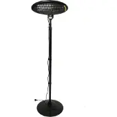 Voordeeldrogisterij Elektrischer Stand-Heizstrahler mit Thermostat, 3 Heizstufen, Heizelement bis 45° kippbar, Überhitzungsschutz, Schutzgitter, IP 34, ca. 195 cm