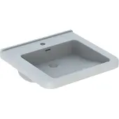 Geberit Waschtisch Square RENOVA COMFORT barrierefrei, mit Hahnloch, mit Überlauf 550 x 525 mm weiß