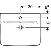 Geberit Aufsatzwaschtisch Renova Plan 60x48cm, Hahnl. mit., mit Überlauf, weiß