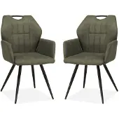 MX Sofa Esszimmerstuhl Puck - Moosgrün (2er-Set)