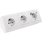 ETT Steckdosenblock McPower "Flair", weiß, matt, 3-fach Schutzkontakt + USB-C / USB-A