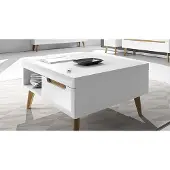 Feldmann-Wohnen Couchtisch Wohnzimmertisch Beistelltisch 107cm weiß hochglanz riviera eiche