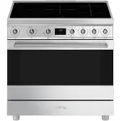 Smeg C9imx2 Induction 90 Cm Glaskeramik-küche Mit Backofen 5 Brennern