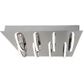 Näve LED Deckenleuchte "Manchester", silber (chrom), 1, H: 8,5cm, 1 Stk., Leuchten, 3 Stufen dimmbar per Wandschalter, chrom, opal, Lichtfarbe warmweiß, LED Deckenleuchte