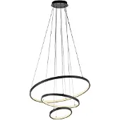 JUST LIGHT . LED-Hängeleuchte Cerchi, schwarz, 3.000 K