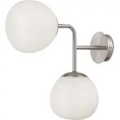 Maytoni Wandleuchte Erich, nickelfarben, Glas/Metall, 2-flg.