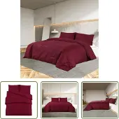 The Living Store Bettwäsche-Set Bordeauxrot 200x200 cm Leichte Mikrofaser