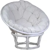 MiaMöbel Sessel 'Papasan' weiß, Ø 100 cm