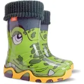 Demar Kinder Bunte Gummistiefel Kinderschuhe Regenschuhe mit Einlage Krokodil Gefüttert 24/25