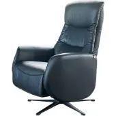 KAWOLA Sessel SARI Relaxsessel drehbar Leder schwarz