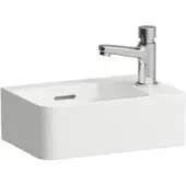 Laufen VAL Handwaschbecken, 1 Hahnloch rechts, mit Überlauf, 340x220mm, H8152800001061, Farbe: Weiß