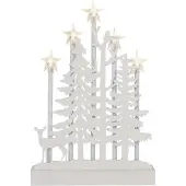 Emos LED-Weihnachtskerze, Holz, 35,5 cm, 2x AA, Innenbereich, warmweiß, Timer