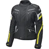 Held Lupo wasserdichte Damen Motorrad Textiljacke, schwarz/neon-gelb, XL