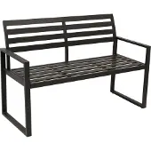 Degamo Gartenbank Parkbank Alubank ATLANTA 2-sitzer 123cm, Aluminium schwarz, wetterfest