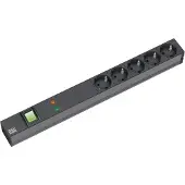 Bachmann 19" Steckdosenleiste 5-fach mit GVS mit Schalter, schwarz