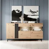 Feldmann-Wohnen Sideboard Kommode Anrichte 3-türig 165cm Sand Grange Eiche 80144156