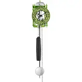 Hermle 71016-W90711 Raubritter Ravensburg Wanduhr in Grün mit bedrucktem Reif römische Zahlen
