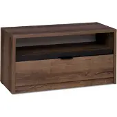 Konsimo RTV-Schrank mit Türen mit Einlegeböde "MERO", Braun, Spanplatte, Elegant, 90x46x40cm