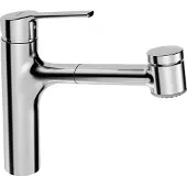 Hansa Spültisch-Einhebelmischer HANSARONDA Ausz-br., Druckumst., schw, A. 200, chr